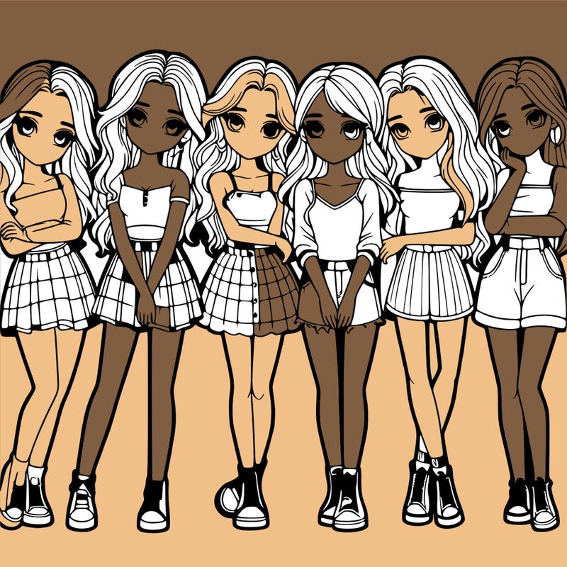 a group of girls realistic