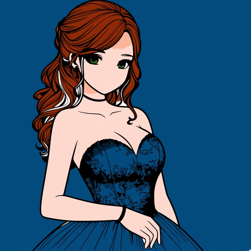 realistic girl in prom dress