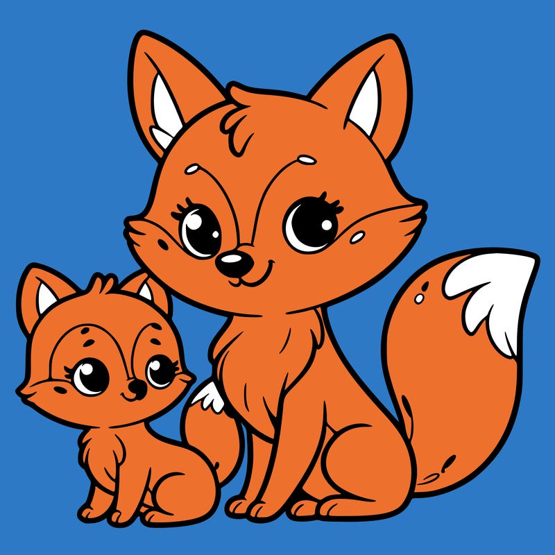 fox and baby fox