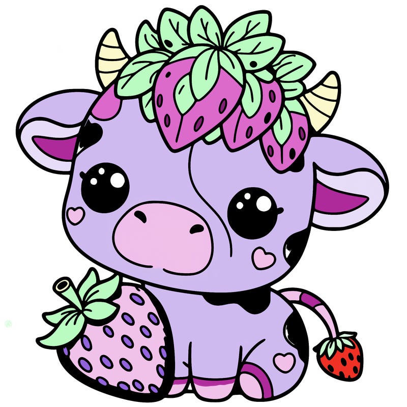 cute strawberry cow