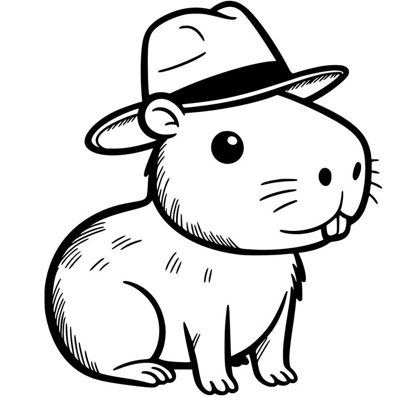 capybara with a funny hat on