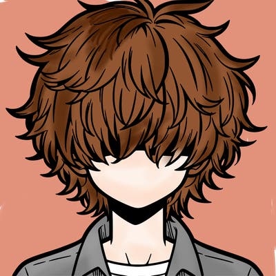manga boy fluffy hair covering his eyes