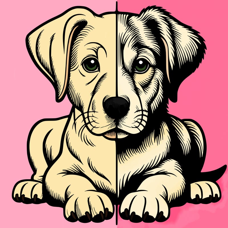 realistic dog split picture