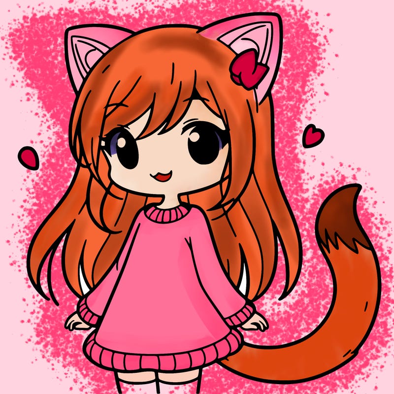 girl with cat ears and tail