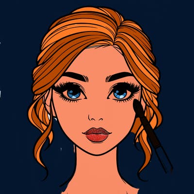 realistic person with makeup