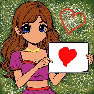 realistic pretty girl holding blank sign