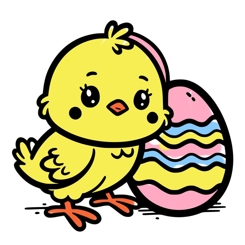 an easter chick with an easter egg
