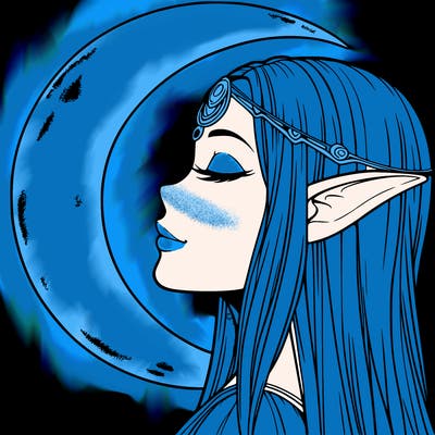 a realistic moon elf