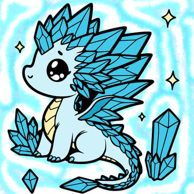 little cute crystal dragon
