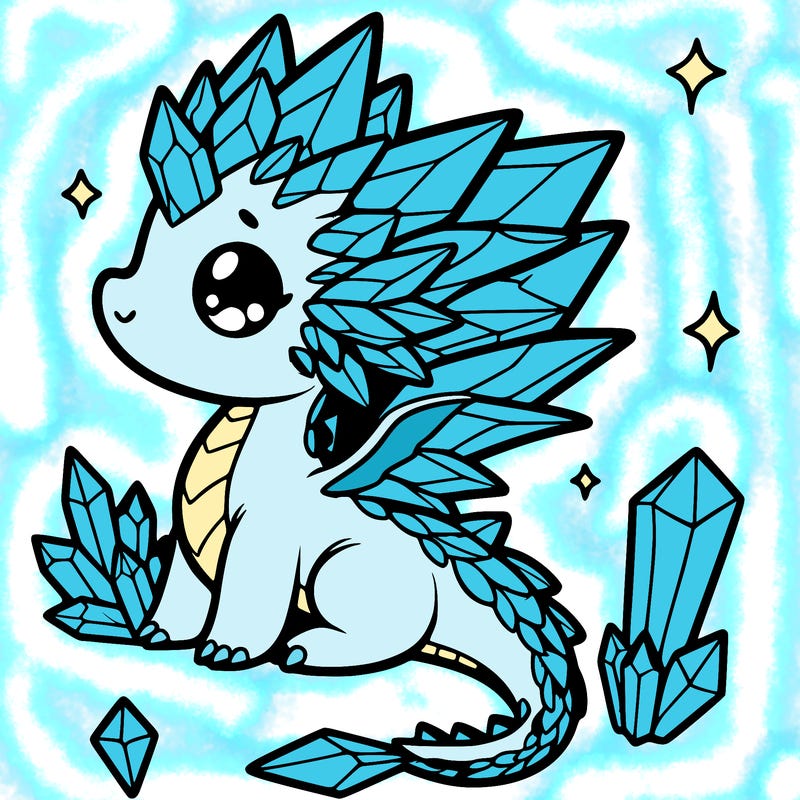 little cute crystal dragon