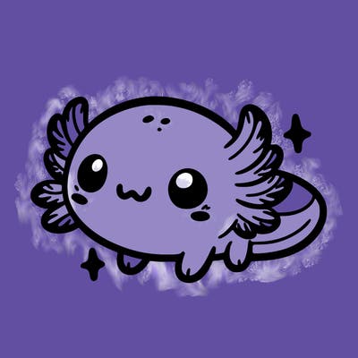 cute easy baby axolotl
