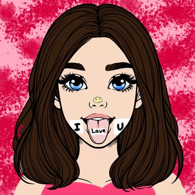 realistic girl with her tongue out