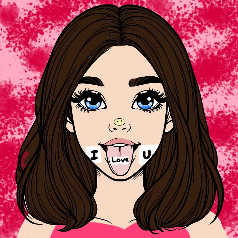 realistic girl with her tongue out