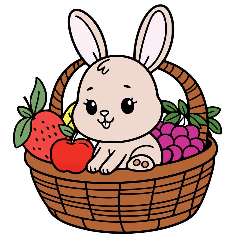 bunny in a fruit basket