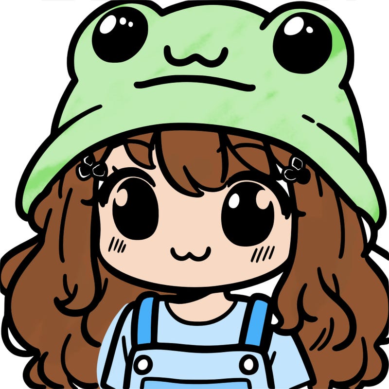 a girl with a frog hat