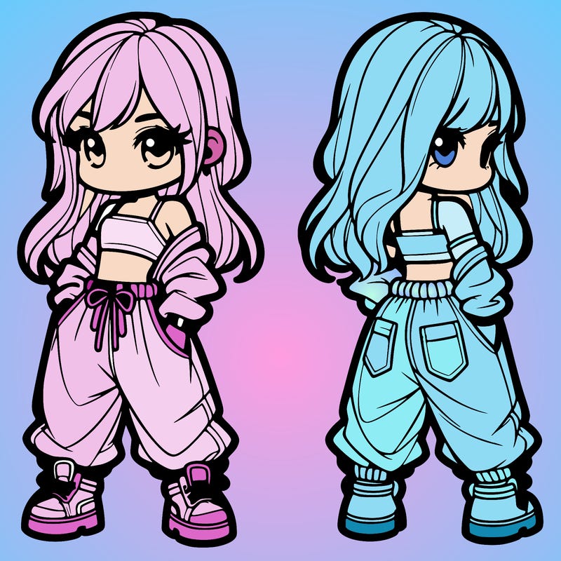 girl in crop top and baggy pants