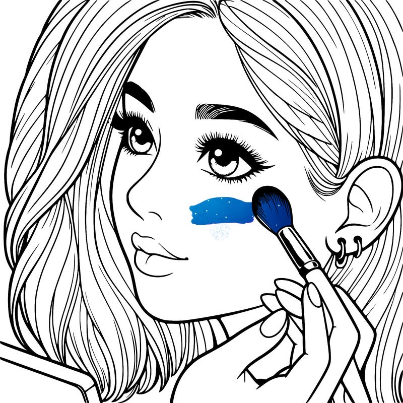 a realistic girl doing her makeup