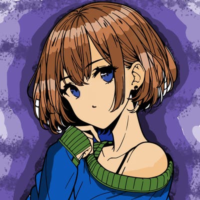 cool anime girl with short hair