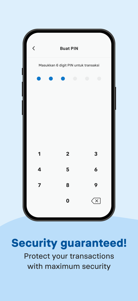 QLola IB Token - Secure PIN entry interface for transaction authorization in the QLola IB Token app.