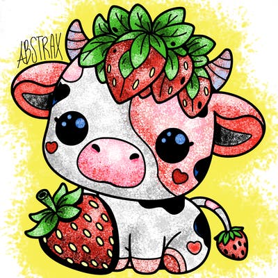 cute strawberry cow