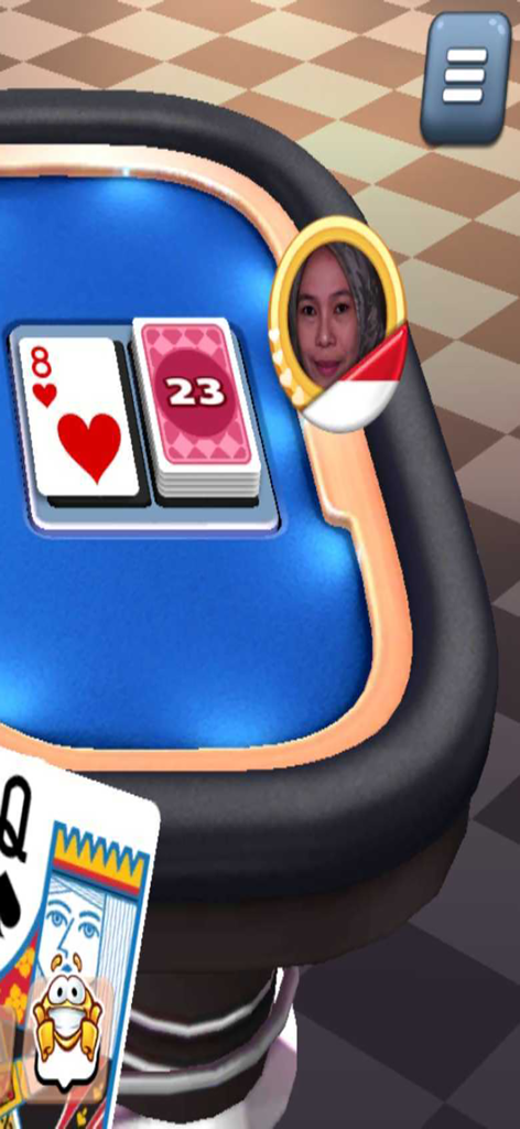 Multiplayer rummy card game match on a 3D table in Rummy Plus app
