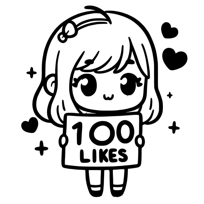 cute girl holding up a sign that says 100 likes