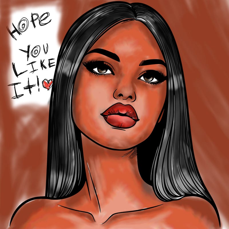 realistic woman with full lips