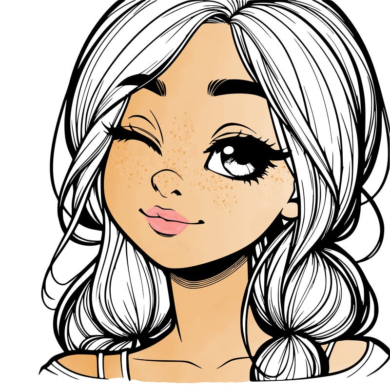 realistic girl with squinted eyes