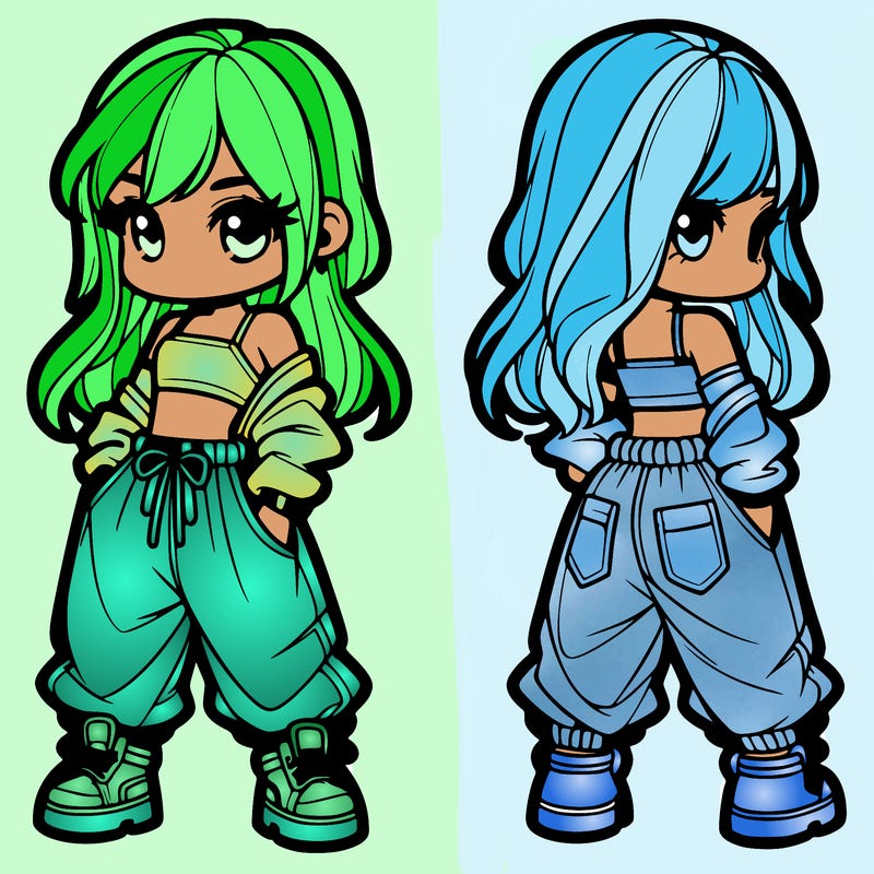 girl in crop top and baggy pants