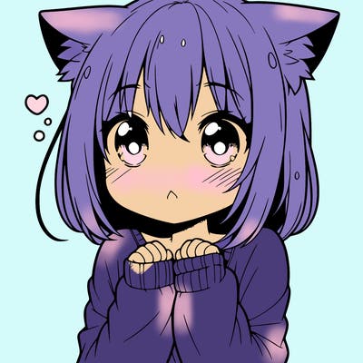 shy anime catgirl