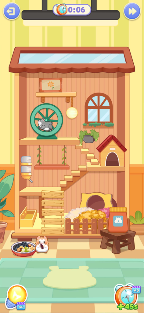 Tidy Beauty - ASMR Master - A cute hamster house puzzle level where players organize a cage with toys and food