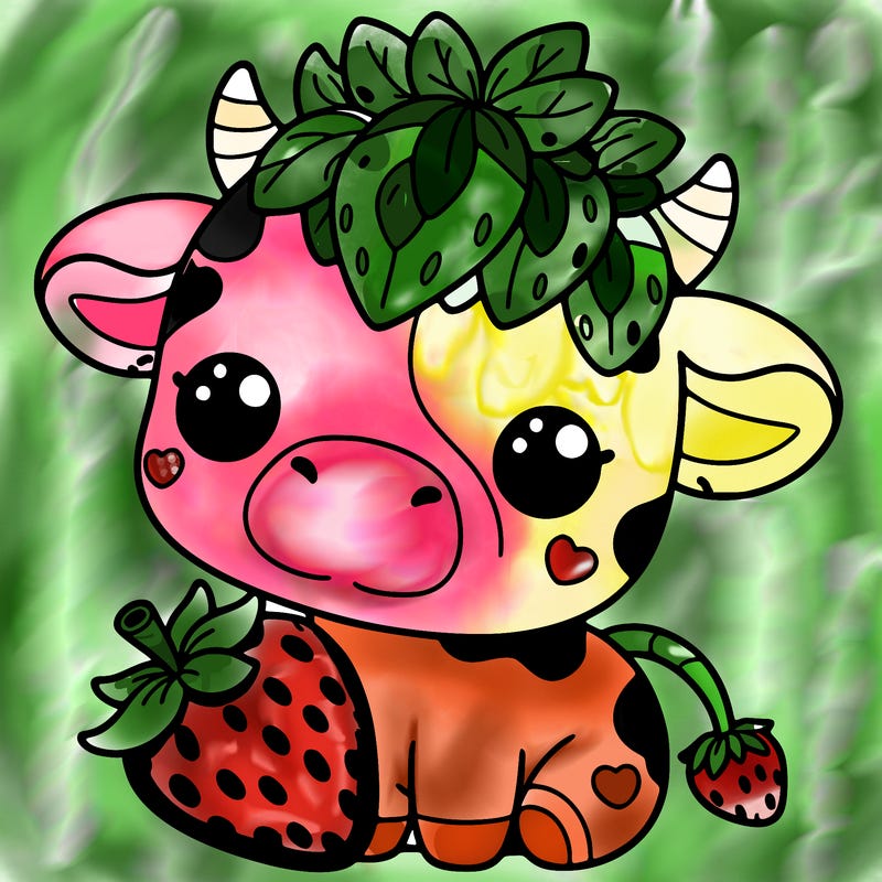 cute strawberry cow