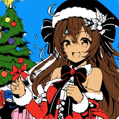 anime girl chistmas easy