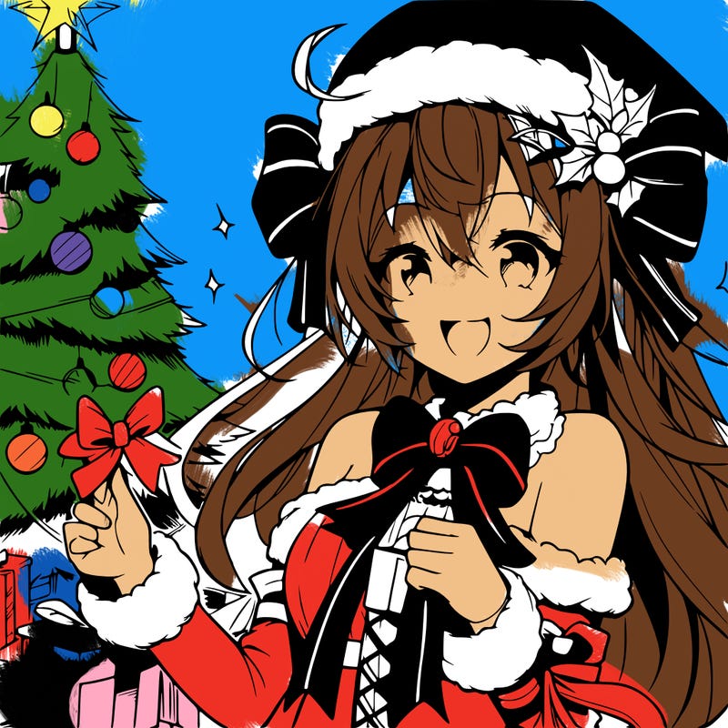 anime girl chistmas easy