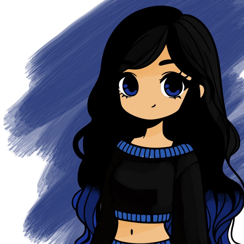 girl with long hair and a crop top with a sweater