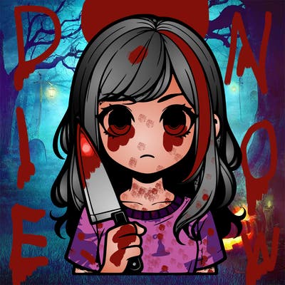 girl with a knife realisic