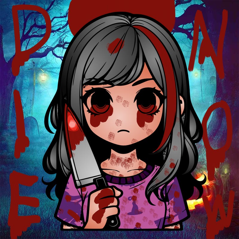 girl with a knife realisic