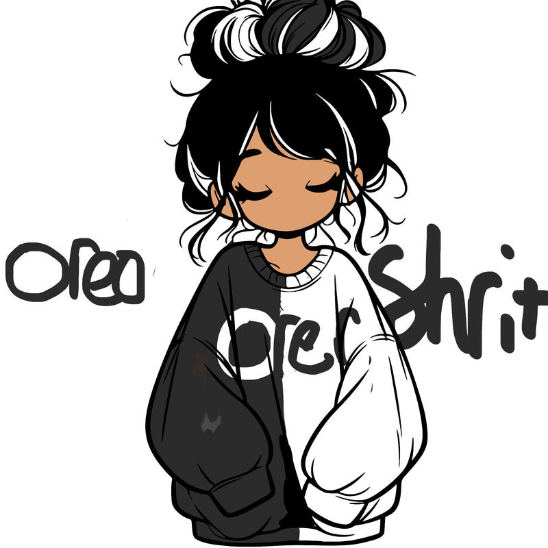 girl with baggy sweatshirt and messy bun