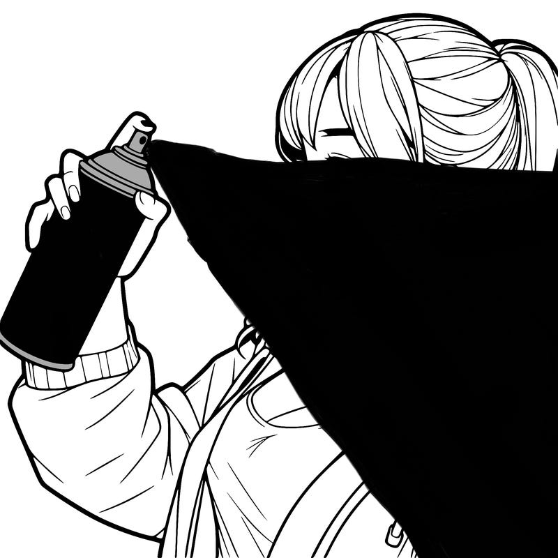 a realistic girl spray, painting