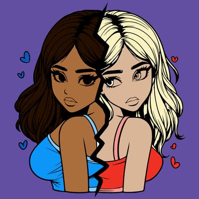 realistic girl split