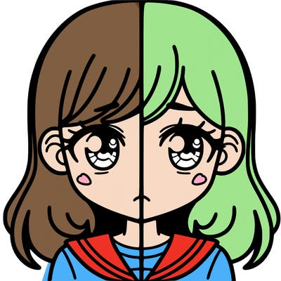 a split of a girl