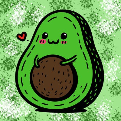 an avocado hugging an avocado