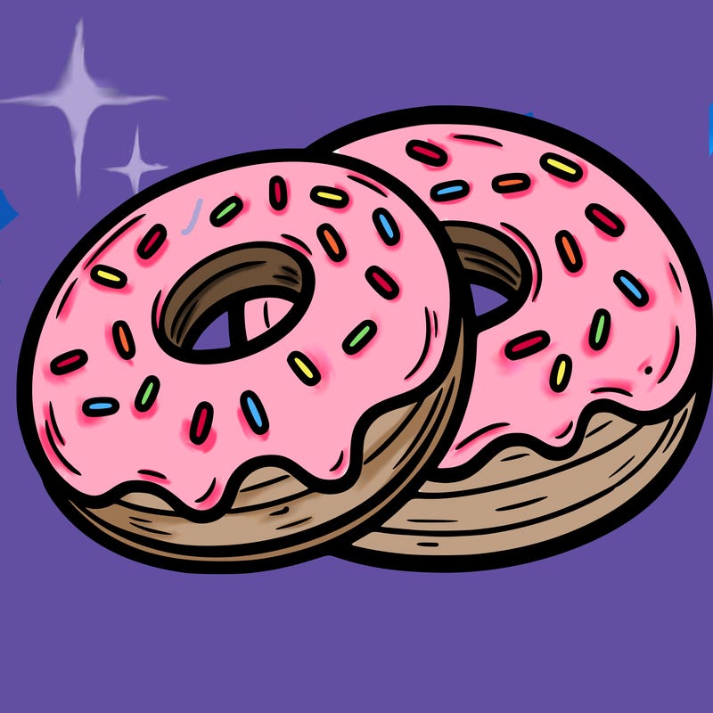 a piece of food doughnuts