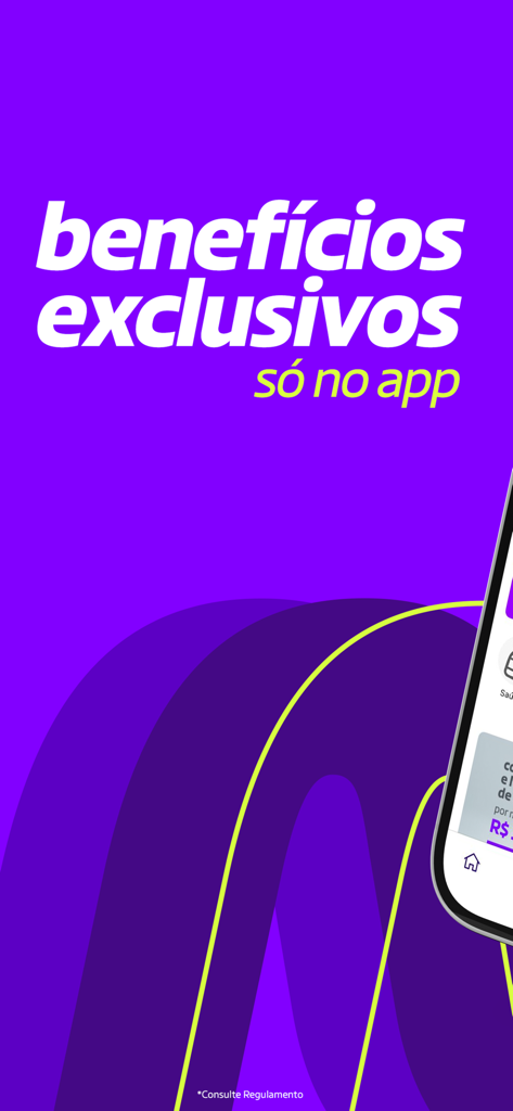 Promotional screen of the Netshoes app highlighting exclusive benefits for mobile users in Portuguese
