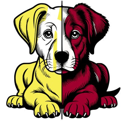 realistic dog split picture