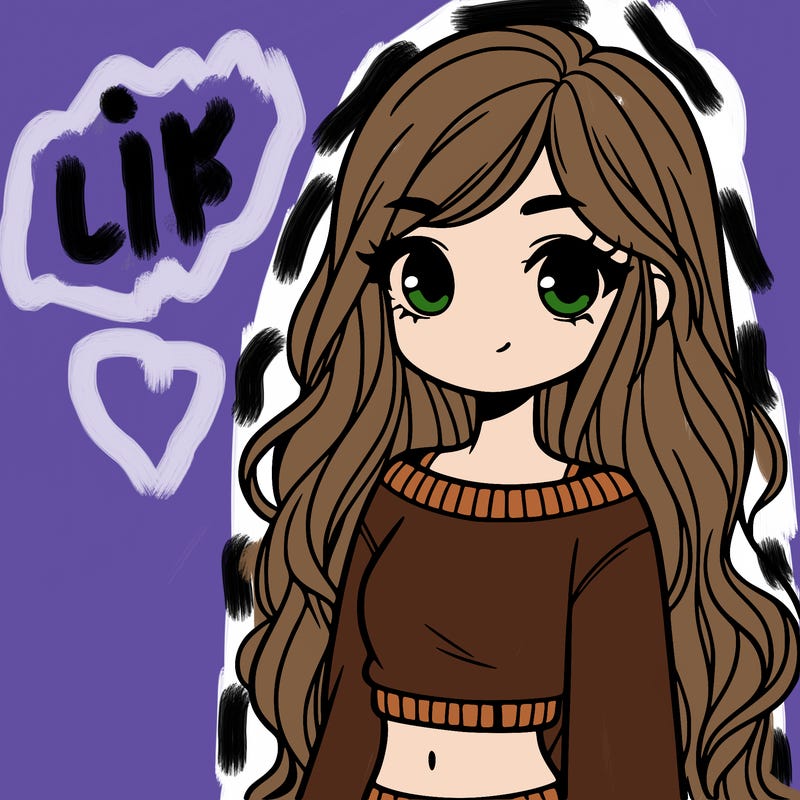girl with long hair and a crop top with a sweater