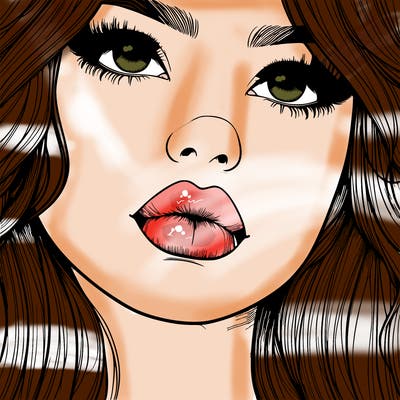 really realistic girl with lips