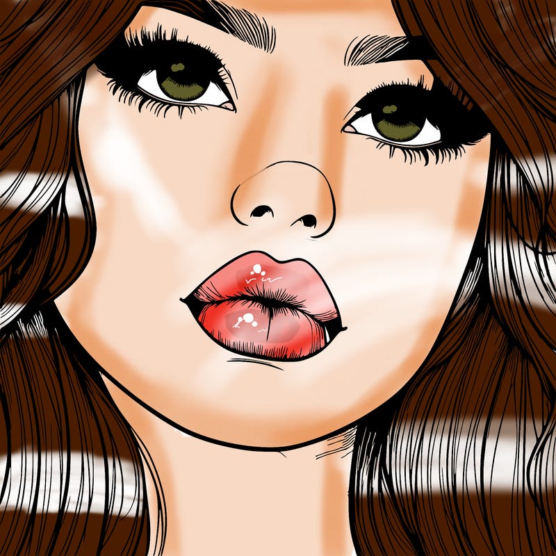 really realistic girl with lips