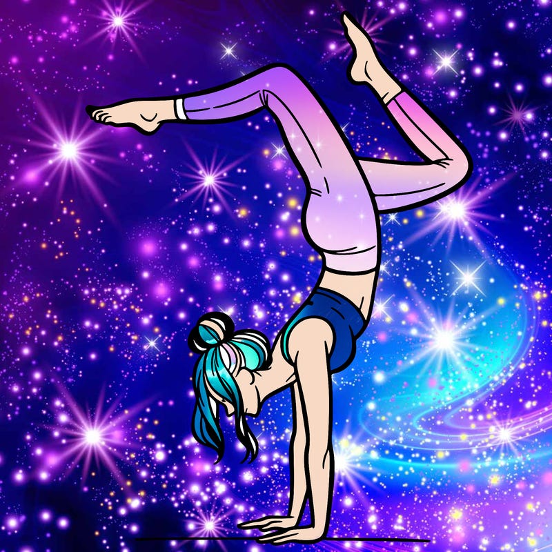 a woman doing a handstand