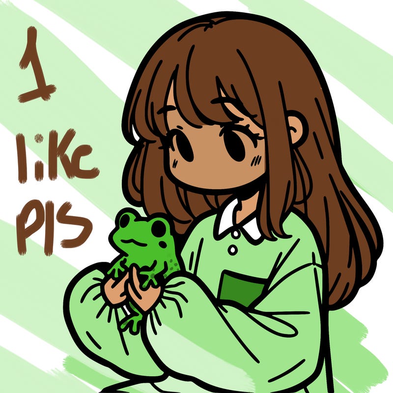 girl with long hair and a oversized shirt. and she is holding a frog